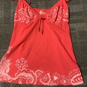 Women's Red Floral Top